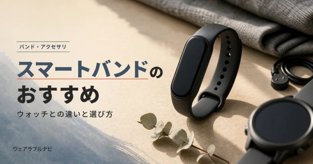 スマートバンドのおすすめとスマートウォッチとの違いを解説する記事のアイキャッチ画像