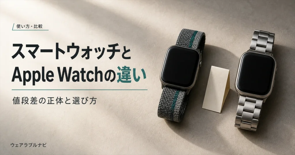 スマートウォッチとApple Watchの違いと値段差の内訳を解説する記事のアイキャッチ画像
