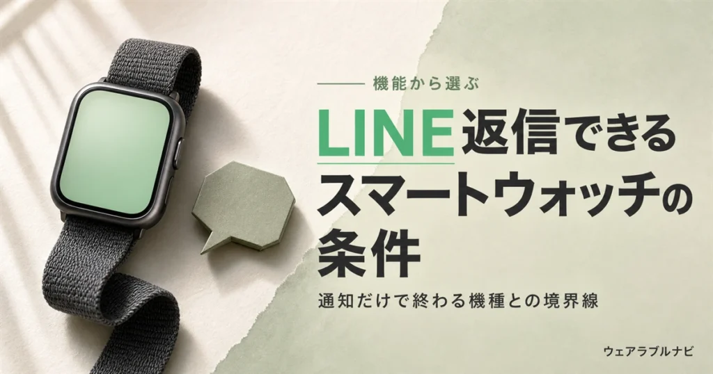 LINEの返信ができるスマートウォッチの条件と、通知だけで終わる機種との違いを解説する記事のアイキャッチ画像