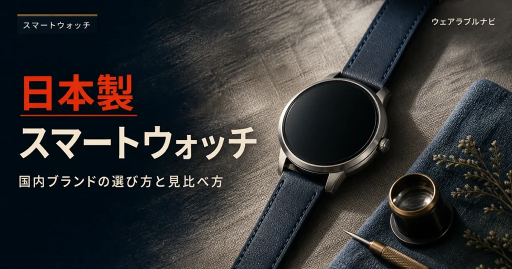 日本製・国内ブランドのスマートウォッチの選び方と比較ポイントを解説する記事のアイキャッチ画像