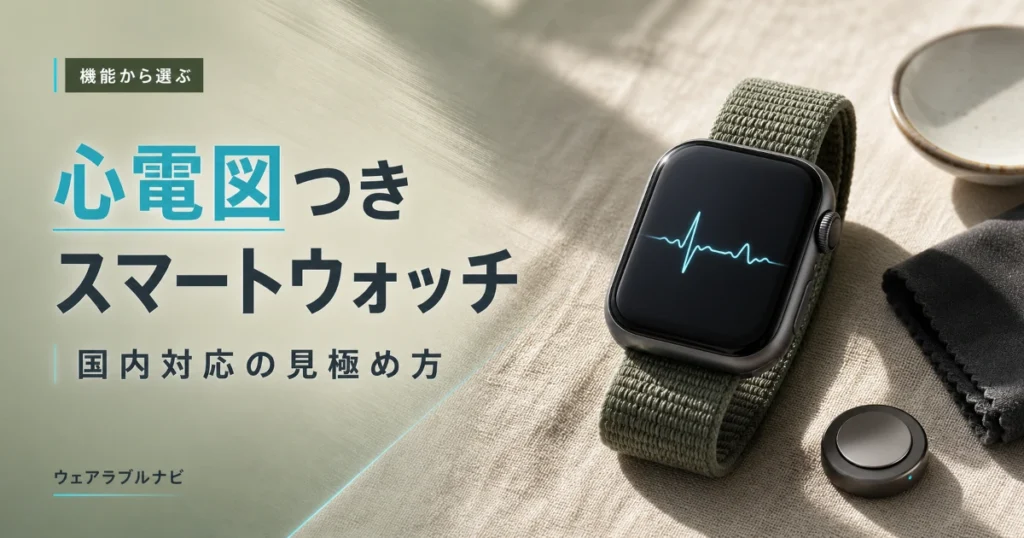 心電図機能つきスマートウォッチの選び方と国内対応モデルの見極め方を解説する記事のアイキャッチ画像