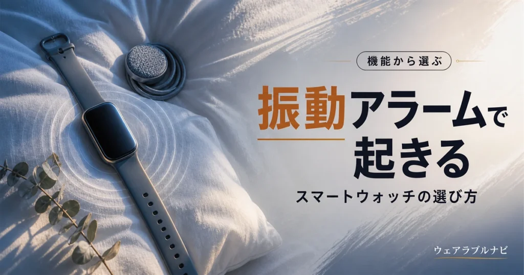 振動アラームで起きるスマートウォッチの選び方を解説する記事のアイキャッチ画像