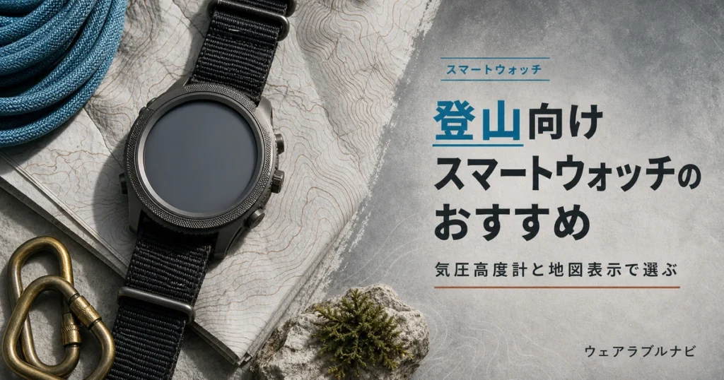 登山向けスマートウォッチの選び方を気圧高度計と地図表示の観点から解説する記事のアイキャッチ画像